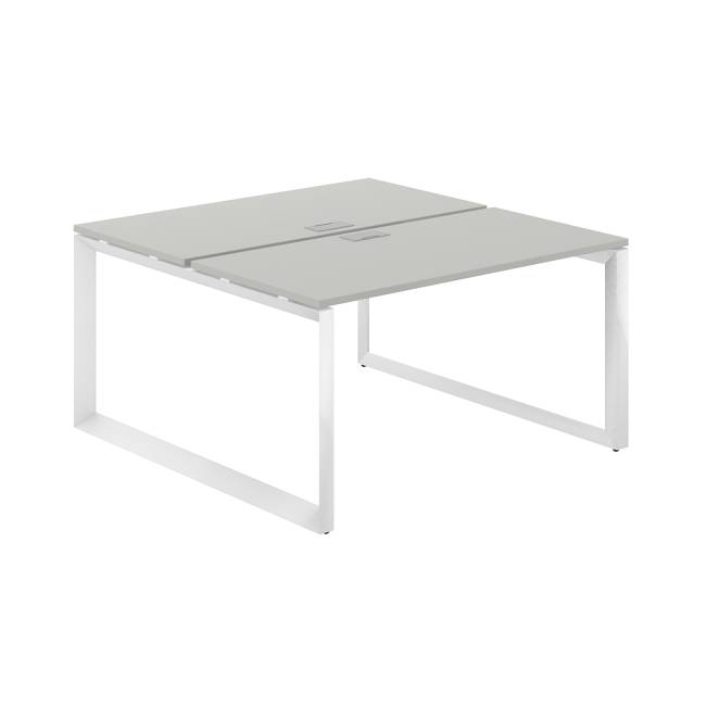 PR.245.SH.O59.WH / Рабочая станция 1400х1438х750 / профиль: 59х59 белый; столешница: серый бархат