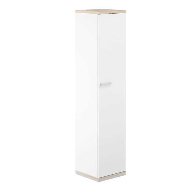 AG.209.WH.AR.WH.R / Шкаф 5 ур. 400х400х1833 с высокой дверью / корпус: белый, топ/дно: ак.равелло, фасады: белый