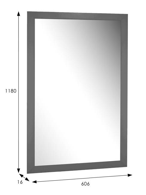 Зеркало настенное BeautyStyle 11 серый графит 118 см х 60,6 см