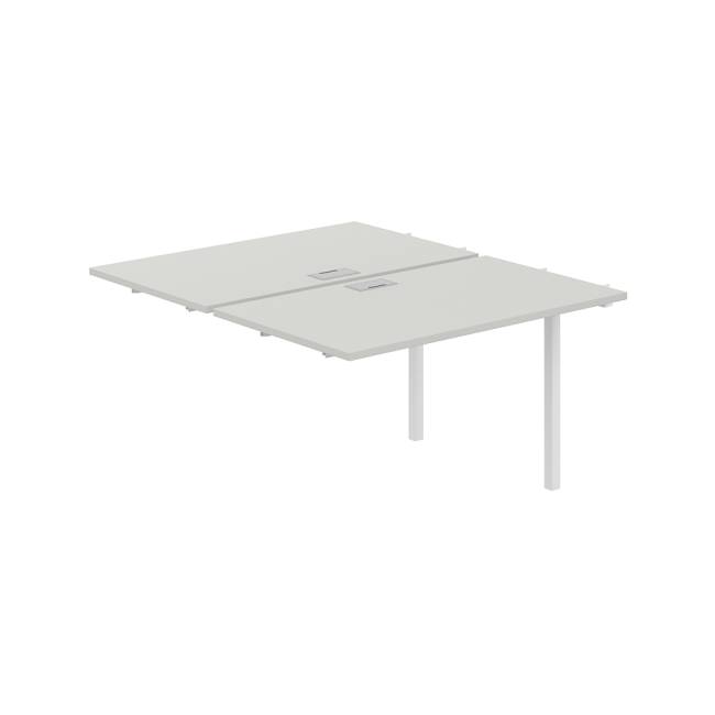 SG.214.SH.44.WH / Секция рабочей станции 1200х1438х750 / профиль: 40х40 белый; столешница: серый бархат