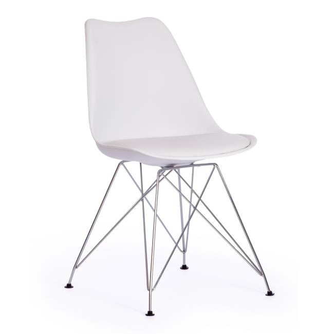 Стул Тулип Айрон Чаир/Tulip Iron Chair (мод.EC-123)/1 шт. в упаковке металл/пластик, 54,5*48*83,5см, white (белый) white (белый) металл/пластик