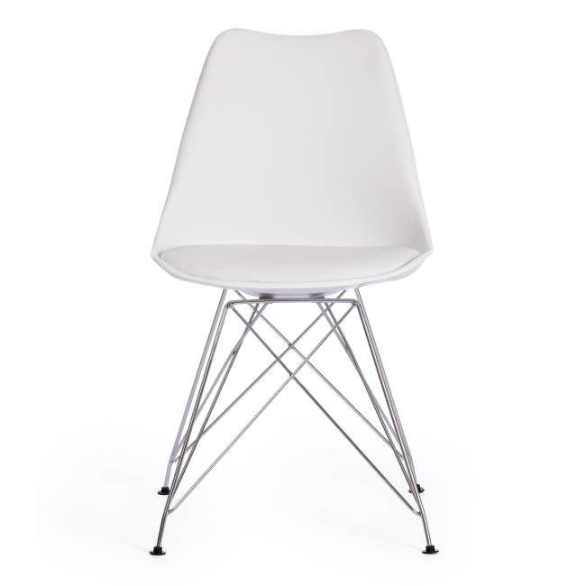 Стул Тулип Айрон Чаир/Tulip Iron Chair (мод.EC-123)/1 шт. в упаковке металл/пластик, 54,5*48*83,5см, white (белый) white (белый) металл/пластик