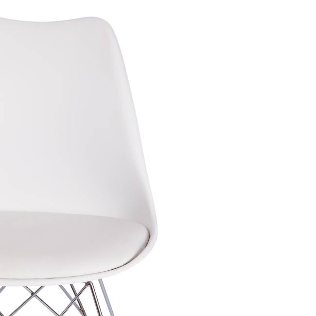 Стул Тулип Айрон Чаир/Tulip Iron Chair (мод.EC-123)/1 шт. в упаковке металл/пластик, 54,5*48*83,5см, white (белый) white (белый) металл/пластик