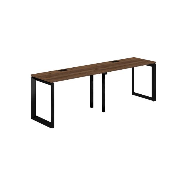 PR.221.DM.O59.BL / Рабочая станция s-b-s 2400х600х750 / профиль: 59х59 черный; столешница: дуб модена