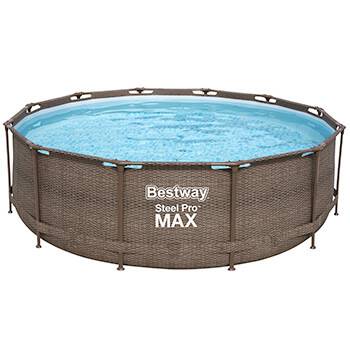 Каркасный бассейн Steel Pro Max 366х100см "Ротанг" 9150л, фил.-насос 2006л/ч, лестница