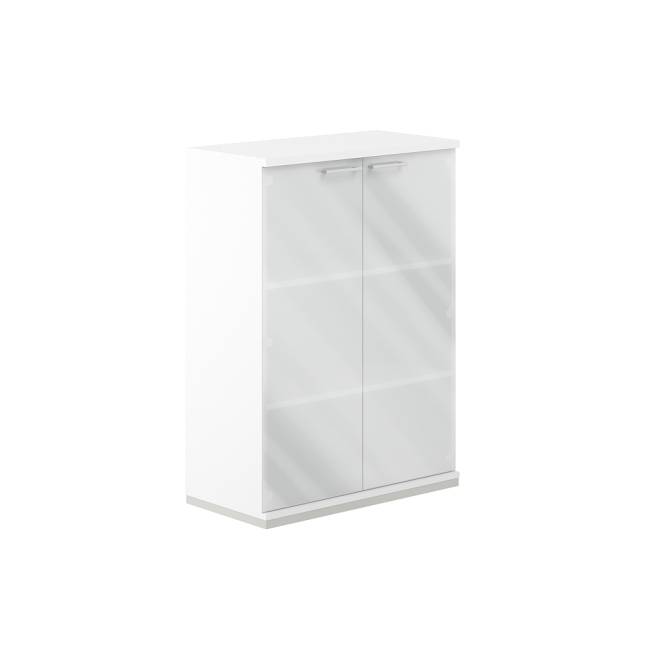 AG.206.WH.WH.GL / Шкаф 3 ур. 800х400х1111 со стеклом / корпус: белый, топ/дно: белый, фасады:стекло