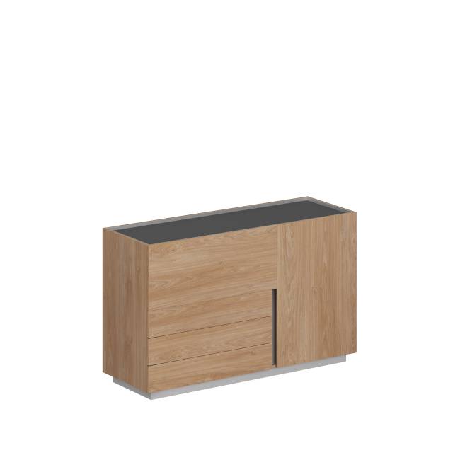 OL-20-14.GN.GN.GN.L / Шкаф 1600x550x975, левый / корпус: гикори натуральный, фасады: гикори натуральный