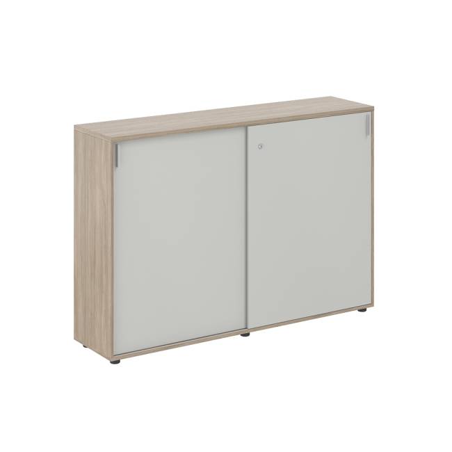 SG.713.OD.SH / Шкаф купе 1638х400х1125 средний, с замком / корпус: дуб темный, фасады: серый бархат