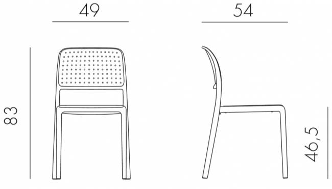 Стул пластиковый Bora Bistrot тортора 490х540х830 мм