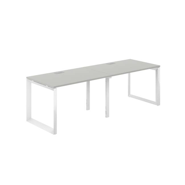 PR.223.SH.O59.WH / Рабочая станция s-b-s 2400х800х750 / профиль: 59х59 белый; столешница: серый бархат