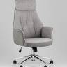 Кресло офисное TopChairs Neoma светло-серый экокожа ткань