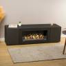 Тумба под ТВ с биокамином SteelHeat LIVORNO IMPULSE 140 см (корпус черный / фасады черный)