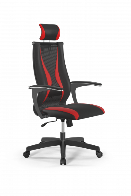 Кресло Sit 10 B2-170U - T+UMF(SY271)+Extra /Kb38/Wh09/U0mL-b/H3mL-Pf-2D(M09.B02.G15.W01), черный-красный