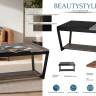 Стол журнальный BeautyStyle 31 дуб шоле графит/венге/стекло черное