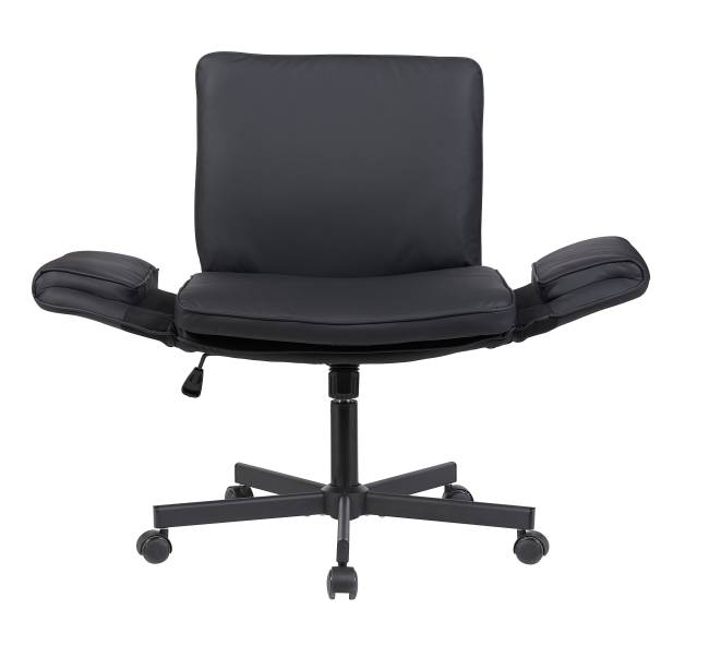 Кресло офисное TopChairs Foldo с откидными подлокотниками черное