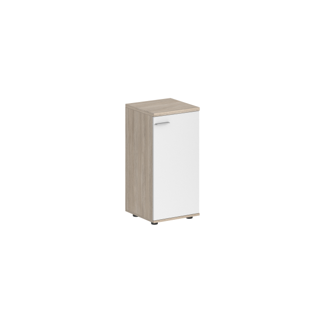 SG.806.OL.WH.R / Шкаф низкий 400х400х825, 1 дв., з.ст HDF, правый / корпус: дуб светлый; фасад: белый
