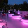 Пуф пластиковый светящийся Gio Puff Lighting белый, светло-серый Ø1450х530 мм