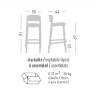 Стул пластиковый полубарный Abuela Stool 67 серый 500х440х910 мм