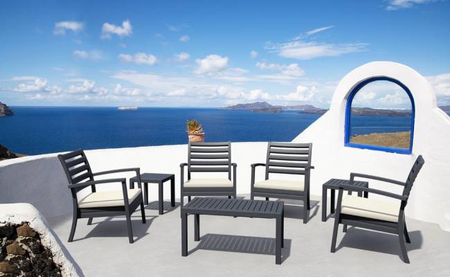 Столик пластиковый журнальный Ocean Table темно-серый 900х450х450 мм Столик пластиковый журнальный Ocean Table темно-серый 900х450х450 мм