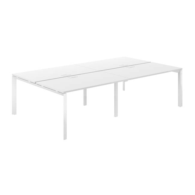 PR.255.WH.P59.WH / Рабочая станция 2800х1438х750 / профиль: 59х59 белый; столешница: белый