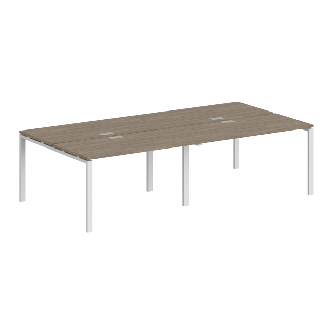 SG.258.OD.63.WH / Рабочая станция 2800х1638х750 / профиль: 60х30 белый; столешница: дуб темный