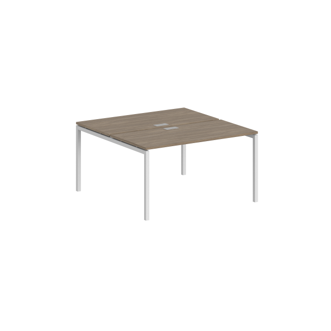 SG.247.OD.44.WH / Рабочая станция 1200х1638х750 / профиль: 40х40 белый; столешница: дуб темный
