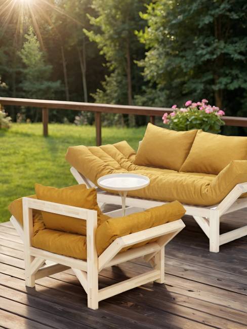 Диван Бинго ткань savana plus yellow, каркас лак
