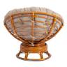 Кресло-качалка Папасан/Papasan (W 23/01 B) /с подушкой/ 115х78х104см, пекан орех, подушка рогожка, меланж Pecan (орех)