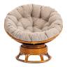 Кресло-качалка Папасан/Papasan (W 23/01 B) /с подушкой/ 115х78х104см, пекан орех, подушка рогожка, меланж Pecan (орех)