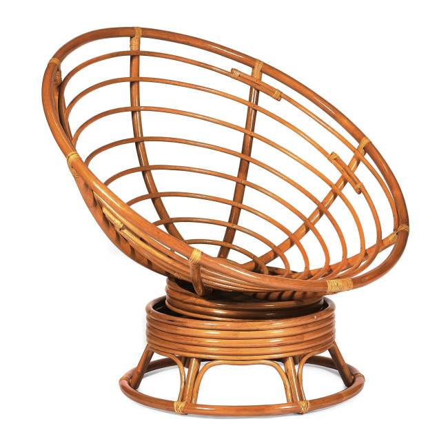 Кресло-качалка Папасан/Papasan (W 23/01 B) /с подушкой/ 115х78х104см, пекан орех, подушка рогожка, меланж Pecan (орех)