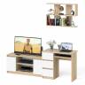 Мори стол компьютерный МС-6 левый с тумбой МТВ1200.1 и навесной открытой полкой цвет дуб сонома/белый