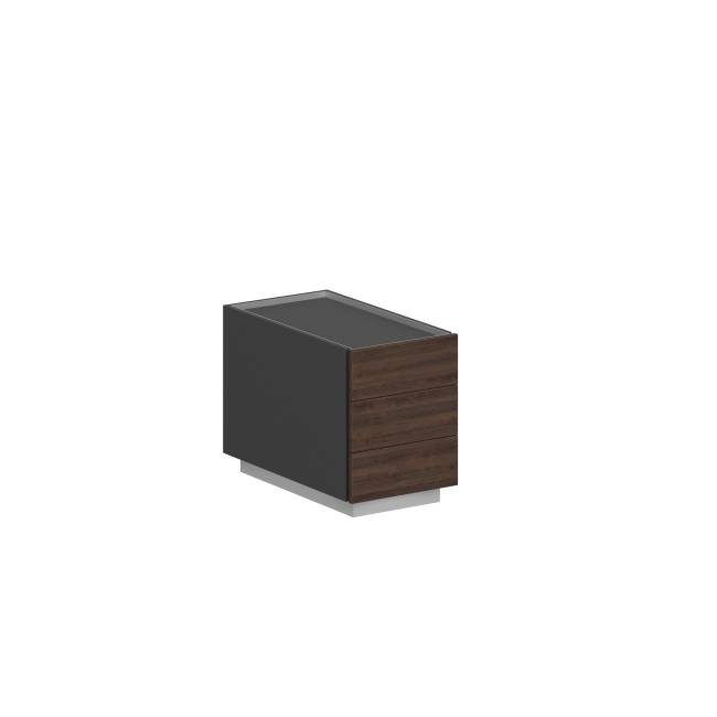 OL-20-10.OS.DT / Тумба опорная 1 430x800x569 / корпус: оникс серый, фасады:  дуб табак