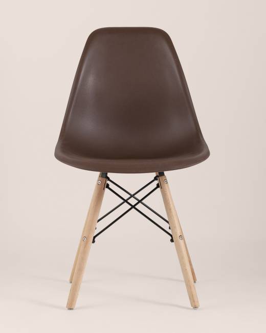 Стул Eames Style DSW коричневый x4 (разборный каркас)