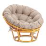 Кресло Папасан/Papasan (23/01 W) /с подушкой и ремешками/ 115х101х104см, медовый, подушка рогожка, меланж Honey (мед)