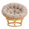 Кресло Папасан/Papasan (23/01 W) /с подушкой и ремешками/ 115х101х104см, медовый, подушка рогожка, меланж Honey (мед)