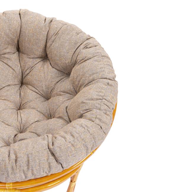 Кресло Папасан/Papasan (23/01 W) /с подушкой и ремешками/ 115х101х104см, медовый, подушка рогожка, меланж Honey (мед)