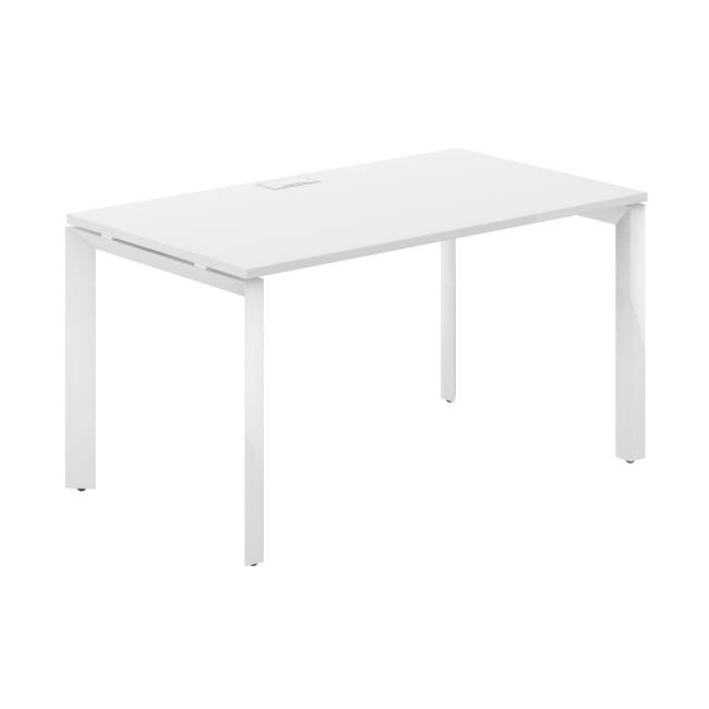 PR.208.WH.P59.WH / Стол 1400х800х750 / профиль: 59х59 белый; столешница: белый