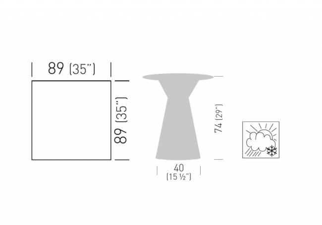 Стол ламинированный Roller Table 890х890х740 мм Стол ламинированный Roller Table 890х890х740 мм