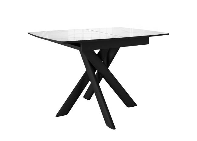 Стол DikLine DKB110, Керамика Carrara Gloss (мрамор глянец белый)/подстолье черное/опоры черные Стол DikLine DKB110, Керамика Carrara Gloss (мрамор глянец белый)/подстолье черное/опоры черные