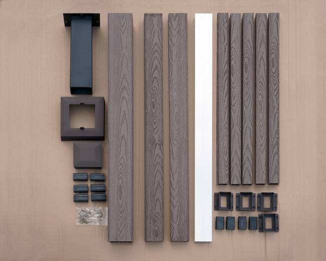 Ограждение ДПК holzhof woodstyle секция 1 м.п., с тиснением 3D, Ограждение ДПК holzhof woodstyle секция 1 м.п., с тиснением 3D,