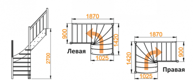 Деревянная лестница ЛС-09м/1