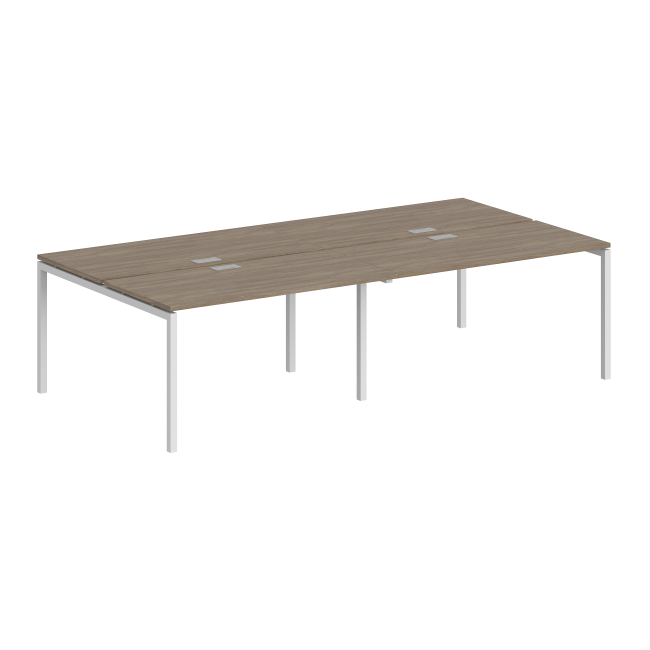 SG.252.OD.44.WH / Рабочая станция 2800х1238х750 / профиль: 40х40 белый; столешница: дуб темный