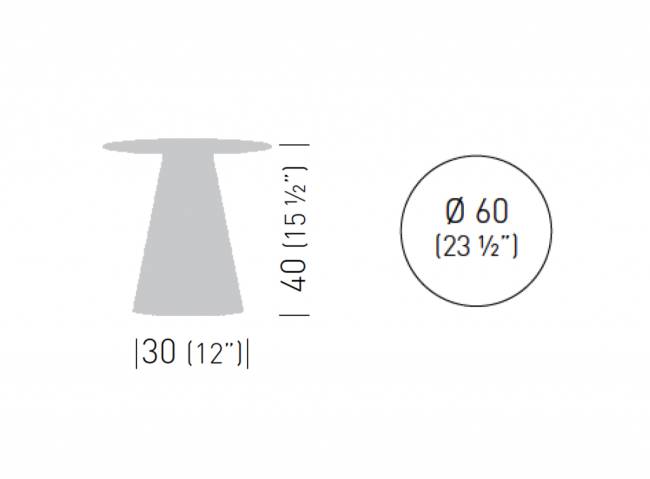 Столик ламинированный кофейный Roller Table Ø600х400 мм
