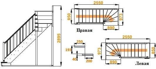 Деревянная лестница ЛС-215м