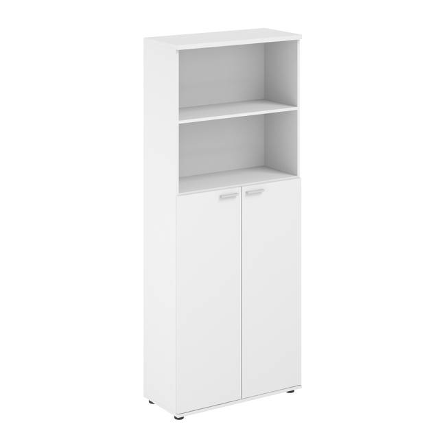 MX.806.WHWH / Шкаф высокий полуоткрытый 2-х дв., з. ст HDF  780х356х1935 / цвет корпуса: белый, цвет фасадов: белый
