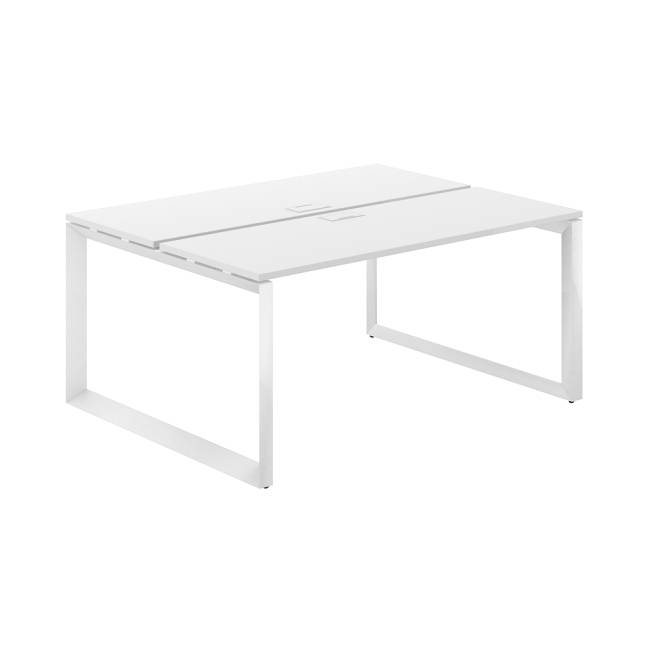 PR.243.WH.O59.WH / Рабочая станция 1600х1238х750 / профиль: 59х59 белый; столешница: белый