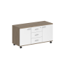 SG.621.OD.WH.M / Тумба сервисная с 3 ящ. 1204х460х619 (метаб), с замком, 2 фасадами / корпус: дуб темный; фасады: белый