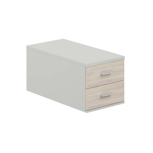 SG.538.SH.OL / Подвесная тумба с 2 ящ., 800, 400х616х342 / корпус: серый бархат; фасады: дуб светлый