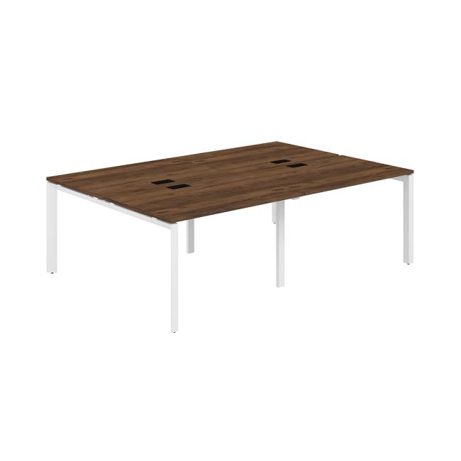 PR.257.DM.P59.WH / Рабочая станция 2400х1638х750 / профиль: 59х59 белый; столешница: дуб модена