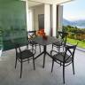 Стол пластиковый Sky Table 80 черный 800х800х740 мм